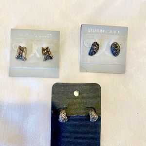 NWT! 🎁 3 pr Nordstrom sterling silver earring bundle